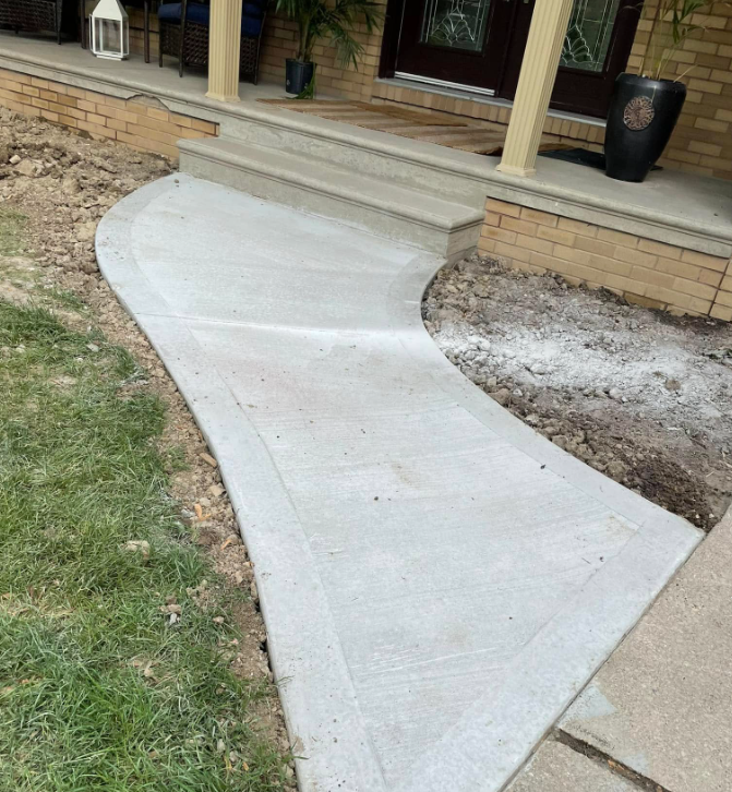 Curved Front Walkway