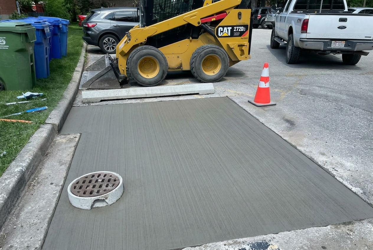 Reinforced base — prep to finished pour — after